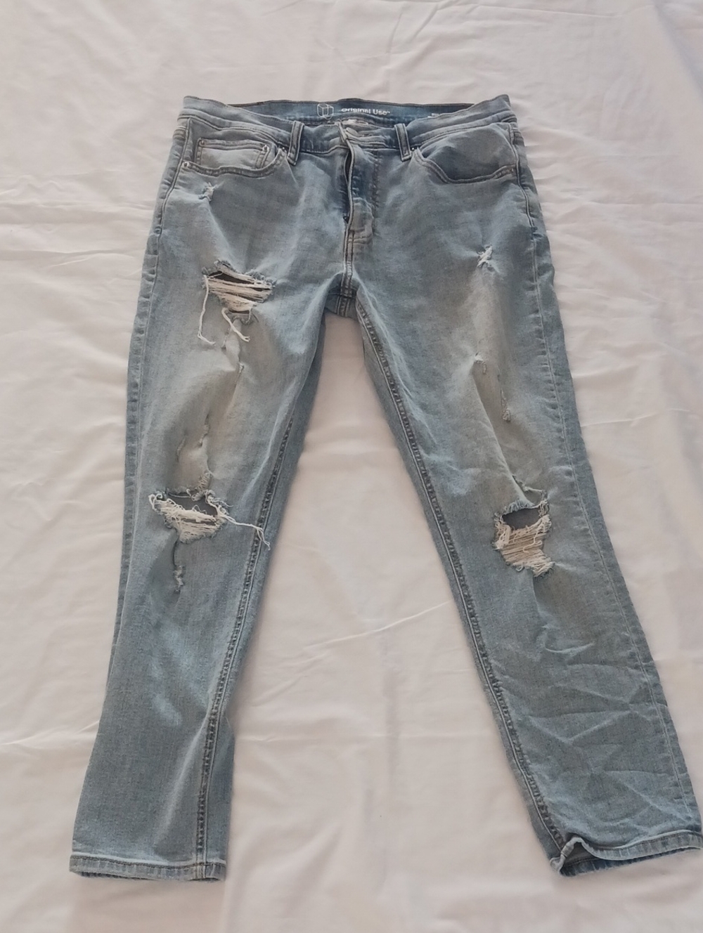 Original Use Light Blue Slim Taper Denim Jeans